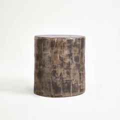 Ceramic Side Table - Powder brown - Handmade - glazed - nightstand - sculptural