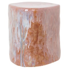 Ceramic Side Table Medium - Petri Pink - Handmade - glazed - nightstand
