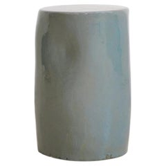 Mesa cilíndrica - Sage - arcilla - hecha a mano - esmaltada - taburete - esculpida
