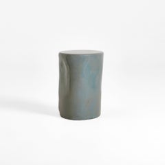 Mesa cilíndrica - Sage - arcilla - hecha a mano - esmaltada - taburete - esculpida
