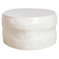 Ceramic Coffee Table - cream white - rounded - organic - handmade - sculptural