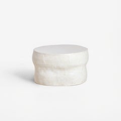 Ceramic Coffee Table - cream white - rounded - organic - handmade - sculptural