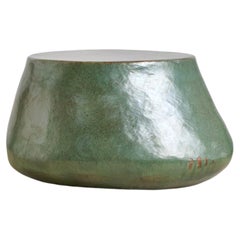 Pedra ceramic coffee table - Moss - handmade - glazed - stool - sculpted