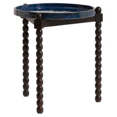 Bolha Tray Table - Blue - side - ceramic - handmade - sculpted - nightstand