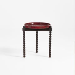 Bolha Tray Table - Red - side - ceramic - handmade - sculpted - nightstand
