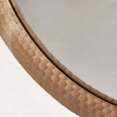 Specchio ovale Amarante - rovere - fatto a mano - intagliato - con finitura ruvida - artigianale - scolpito