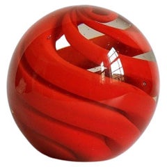 Retro Red Glass Orb by Vicke Lindstrand for Kosta, 1960s