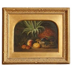 Antique Oil on Canvas Still Life Painting Depicting Fruit