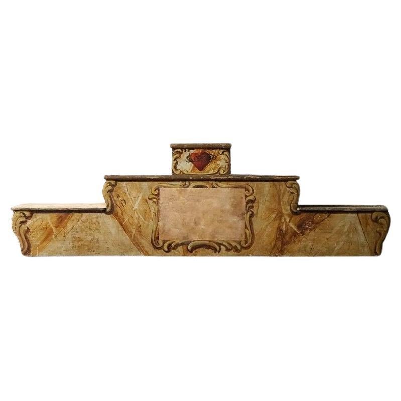 Antique French Scagliola Faux-Marble Catholic Church Altar Shelf, Early 20th C. For Sale