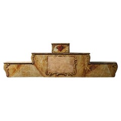 Antique French Scagliola Faux-Marble Catholic Church Altar Shelf