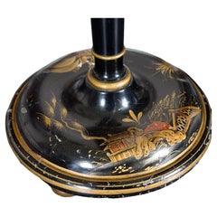 Antique Lacquered Chinoiserie Standard Lamp, c. 1920s