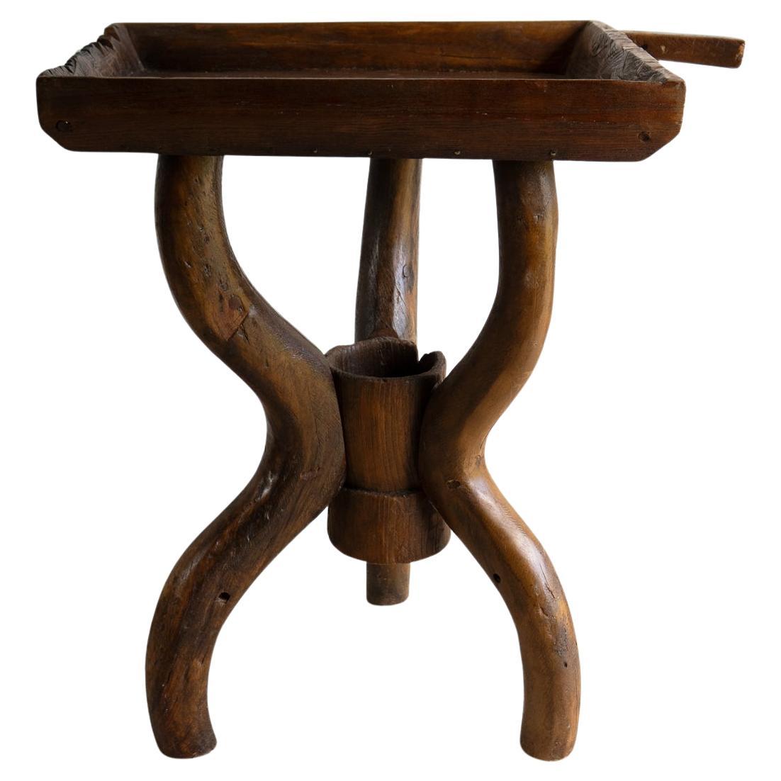 Antique Rustic French Dough Trough Side Table, Primitive Organic Form For Sale