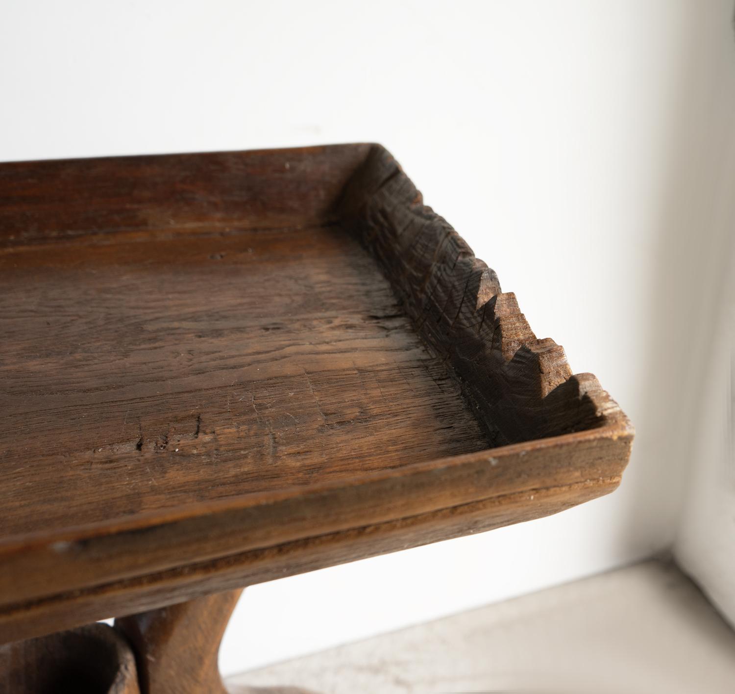 Antique Rustic French Dough Trough Side Table, Primitive Organic Form In Good Condition For Sale In Bristol, GB