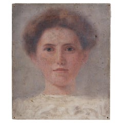 Antikes Porträt von Miss Elsie Lea von Matilda Sharpe – Original-Ölgemälde, 1906
