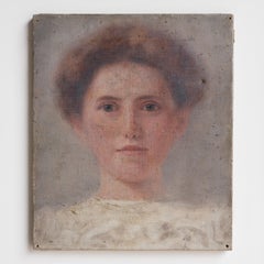 Ritratto d'epoca della signorina Elsie Lea di Matilda Sharpe. Dipinto a olio originale, 1906