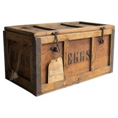 Antique Wooden Railway Egg Box Transportation Crate, Early 20th Century