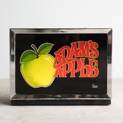 Vintage 'Adam's Apple' Illuminated Amusements Sign, Mid Century Lamp, 1970s