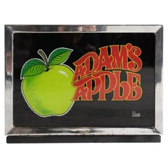 Vintage 'Adam's Apple' Illuminated Amusements Sign, Mid Century Lamp, 1970s