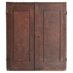 Antique Painted Campaign Cupboard By Brown Bros. Piccadilly, Mid 19th Century
