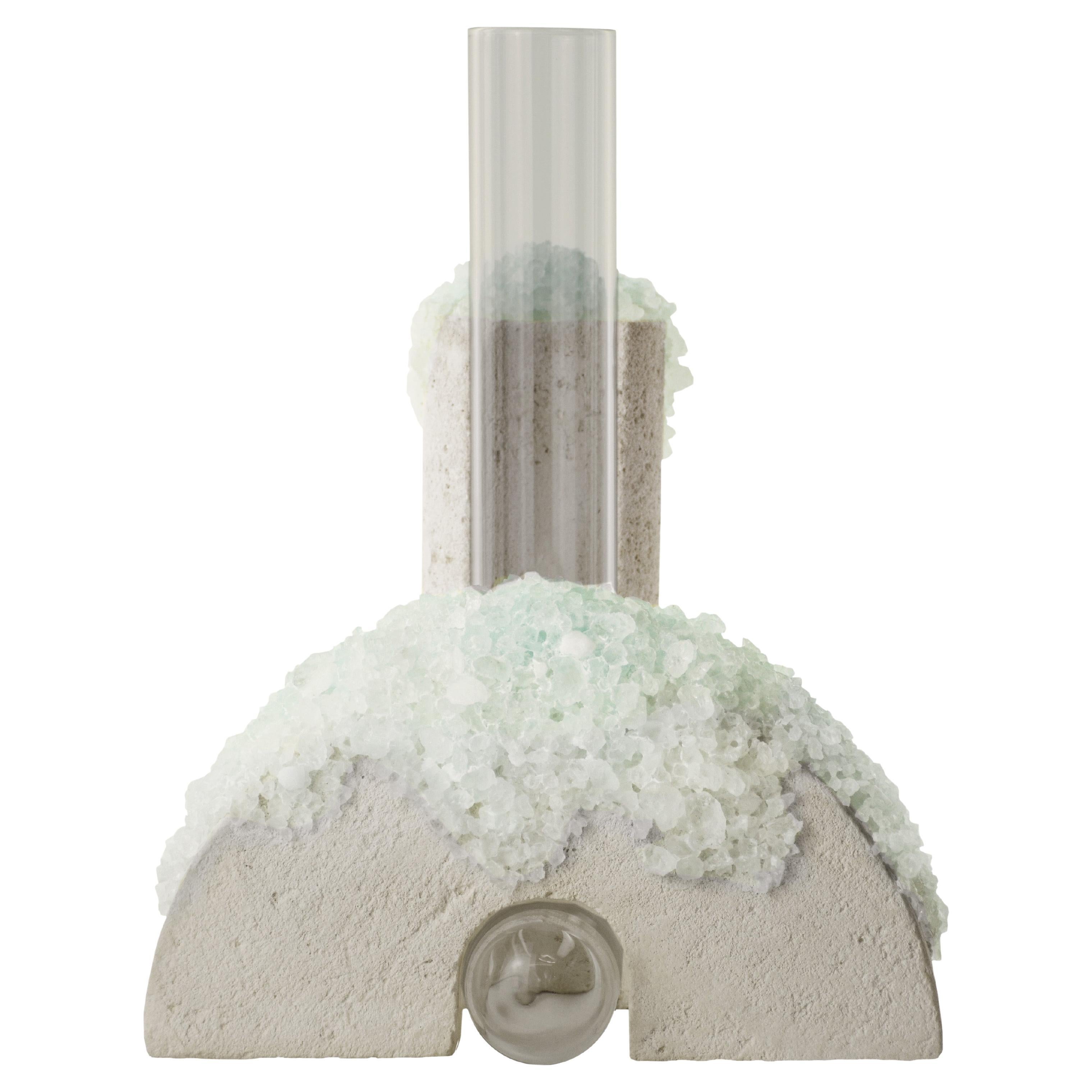 "Cochlea Della Metamorfosi #1" Glass & Mineral Rocks Contemporary Vase by Coki