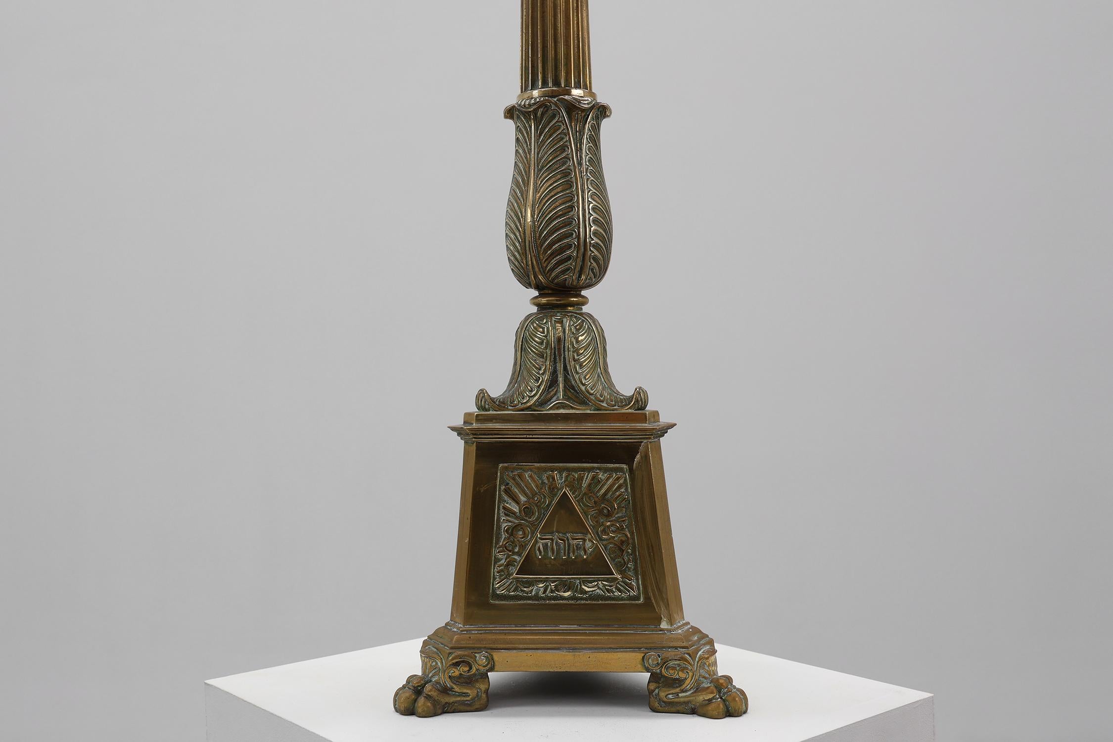 Großer antiker Kerzenständer aus Kupfer, Frankreich, ca. 1900 (20. Jahrhundert) im Angebot