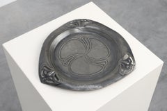 Art Nouveau triangular tin pewter dish, The Netherlands ca. 1900