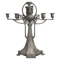 Portavelas de hojalata de estilo Art Nouveau, de Achille Gamba, Italia, hacia 1900