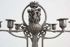 Portavelas de hojalata de estilo Art Nouveau, de Achille Gamba, Italia, hacia 1900