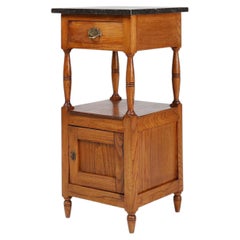 French Art Deco Night Stand with blue stone top, ca. 1920