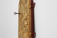 Neo‑Gothic Tabernacle Door with Gilded Bronze Last Supper Plaque, France