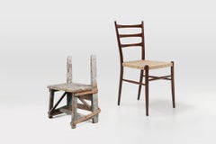 Rustic industrial stool with beautiful patina, France ca. 1900