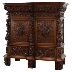 Flemish renaissance "beeldenkast" cabinet in oak wood Antwerp, ca. 1630