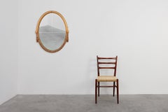 French oval gilded oak carved art deco mirror, ca. 1925