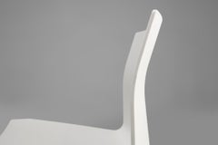 Mid-century white design chair with metal frame and plastic seat, Belgium