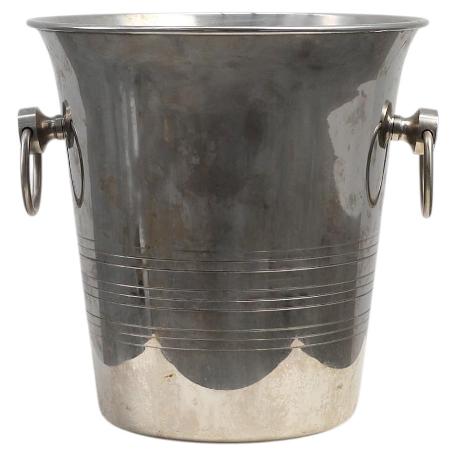 Art Deco silver plated Wine Cooler, France 1930s For Sale