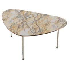 Mid-Century tripod coffee table with marble print top, Belgium 1960s