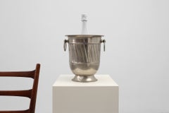 Art deco Metal Ice Bucket with Ring Handles, France 1920s