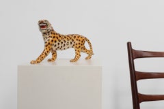 Hand‑Painted Ceramic Leopard Sculpture by Giovanni Rozan, Italy ca. 1950