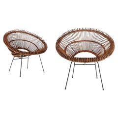 Pair of rattan Lounge Armchairs by Janine Abraham & Dirk Jan Rol, 1960s