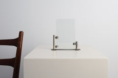 Modernist chrome-steel and glass photo frame stand, Belgium, Art deco 1920