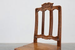 Antique carved oak side chair, France 18th century