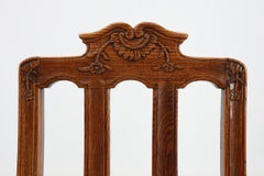Pair of Antique carved oak side chairs, France 18th century