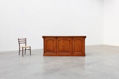 Large French Solid Oak Shop Counter or Bar Counter, Mid-19th Century, circa 1850