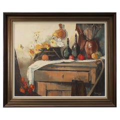 Impressionist Still Life with Fruit and Flowers by J. Geurts, Belgium, 1960s