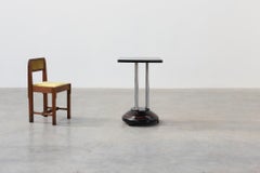 Art Deco pedestal table withblack lacquered base, France 1920s