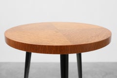 Mid‑Century Tripod Side Table with Black Tapered Legs and Brass Feet, Italy, 195