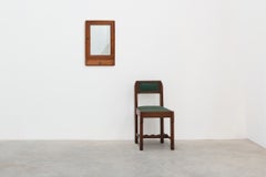 Wooden Wall‑Mounted Shaving Cabinet with Drawer, Belgium, circa 1920