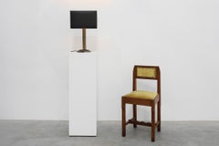 Lampada da tavolo in ottone con paralume rettangolare nero di Deknudt, Belgio, anni '70