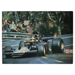 Cartel publicitario de Ronnie Peterson como campeón, firmado a mano, 1973