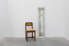 Neoclassical Silver Leaf Pier Mirror with Ringed Columns and Cornice, Italy
